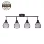 Bistro 4-flammige matte schwarze E14 Deckenstrahler, 40W max pro Kopf, 220-240V, dimmbar, verstellbare Strahlerköpfe, industrieller Vintage-Stil