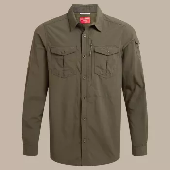 Craghoppers NosiLife Adventure LS Shirt III Herren Langarm-Reisehemd Woodland Green XXL