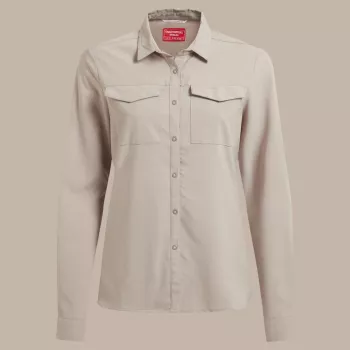 Craghoppers NosiLife Pro LS Shirt III Damen Reisehemd - Soft Mushroom, XS