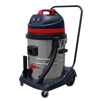 VIPER LSU255 Professioneller Nass-/Trockensauger, Doppelte 1000W-Motoren, 55L Polyethylen-Behälter, 38mm Schlauch, Wagen