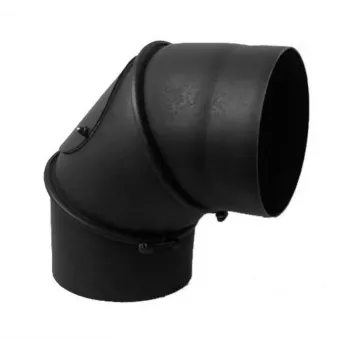 Kaminrohrbogen 45/90° mit Revisions-T-Stück, 150 mm, Schwarzstahl