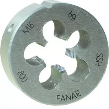 FANAR DIE M20x1 HSS800F Rund-Schneideisen, metrisch M20 x 1,0 mm, Schnellarbeitsstahl, rechtsgängig, 6g