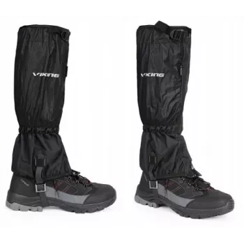 VIKING Triglav Gamaschen S/M Schwarz - Wasserdichte Wander- und Trekking-Gamaschen mit Aqua Thermo Tex Membran