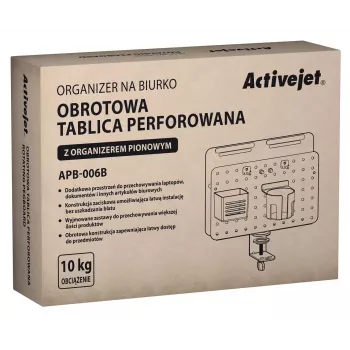 Activejet APB-006B rotierender perforierter Schreibtisch-Organizer mit vertikalem Dokumentenhalter, Schwarz