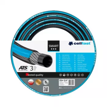 CELLFAST SMART ATS Gartenschlauch 3/4 Zoll 25m - 6-lagig, verdrehsicher, UV- und algenresistent, lebensmittelecht