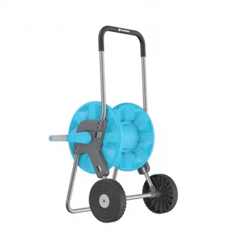 CELLFAST ALUPLUS 55-260 Aluminium-Schlauchwagen, 60 m 1/2 Zoll Kapazität, klappbare Kurbel, werkzeuglose Montage, Grau/Schwarz/Orange