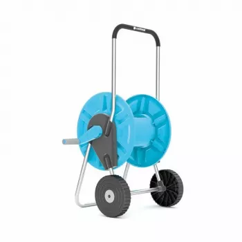 CELLFAST ALUPLUS 55-260 Aluminium-Schlauchwagen, 60 m 1/2 Zoll Kapazität, klappbare Kurbel, werkzeuglose Montage, Grau/Schwarz/Orange