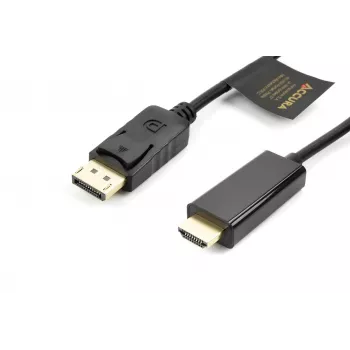 Accura DisplayPort-zu-HDMI-Kabel 3,0 m 4K@60Hz 18Gbps HDCP 2.2 vergoldet Schwarz