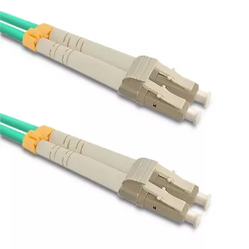 Qoltec 5m LC/UPC auf LC/UPC Duplex Multimode OM3 Glasfaser-Patchkabel, Türkis