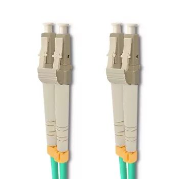 Qoltec 5m LC/UPC auf LC/UPC Duplex Multimode OM3 Glasfaser-Patchkabel, Türkis