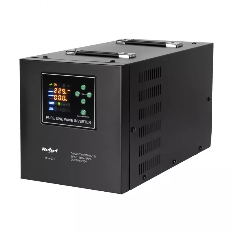 Rebel POWER-2200-LFP4 Pure-Sinus-Wechselrichter-Ladegerät 12V 230V 2200VA/1600W