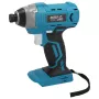 DEDRA DED7045 18V Bürstenloser Akku-Schlagschrauber mit 170 Nm max. Drehmoment, 1/4 inch Sechskantaufnahme, 3-stufiger elektronischer Steuerung, LED-Licht, Gürtelclip und Softgrip-Griff – Nur Gerät