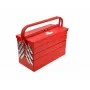 AWTOOLS AW30988 Werkzeugkoffer mit 18 Fächern, transparentem Deckel, stapelbarer Organizer für Kleinteile und Werkzeuge, Schwarz/Rot