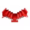 AWTOOLS AW30988 Werkzeugkoffer mit 18 Fächern, transparentem Deckel, stapelbarer Organizer für Kleinteile und Werkzeuge, Schwarz/Rot