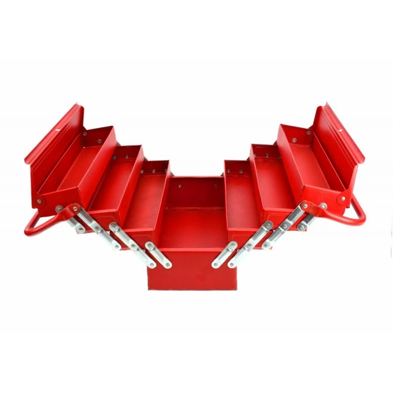 AWTOOLS AW30988 Werkzeugkoffer mit 18 Fächern, transparentem Deckel, stapelbarer Organizer für Kleinteile und Werkzeuge, Schwarz/Rot