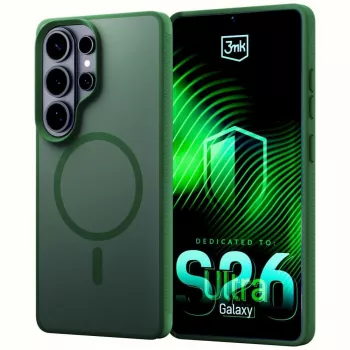 3MK Smoke MagCase für Samsung Galaxy S26 Ultra - Grüne transluzente MagSafe-Rückseitenhülle mit Stoßdämpfung