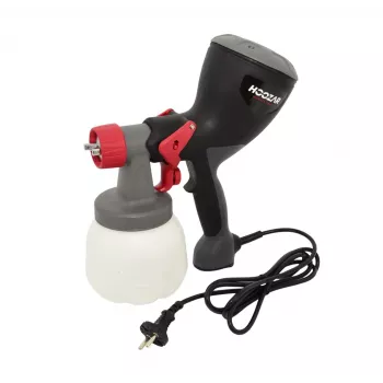 HOOZAR HVLP Elektro-Farbspritzpistole 600W mit 800ml Behälter, 3 Sprühbilder, Durchflussregelung