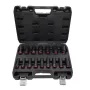 AWTOOLS 16-teiliger 1/2-Zoll-Steckschlüssel-Einsatzsatz für Schlagschrauber, lang, 10-32 mm, Cr-Mo, schwarz phosphatiert, mit Koffer - Black Line