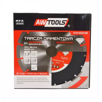 AWTOOLS AW45351 Diamant-Trennscheibe 125 mm Turbo-Segment für Beton, Mauerwerk, Stein - Trockenschnitt, 22,23 mm Bohrung