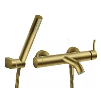 FERRO BCK11BG Wannenmischer mit Brauseset in gebürstetem Gold