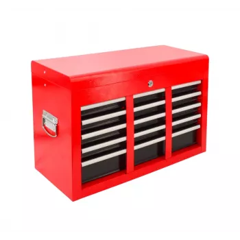 AWTOOLS Metall-Werkzeugkiste mit 9 Schubladen, 60x26x39 cm, Rot
