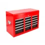 AWTOOLS Metall-Werkzeugkiste mit 9 Schubladen, 60x26x39 cm, Rot