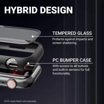 Crong Hybrid Watch Case mit gehärtetem Glas für Apple Watch 40mm - Starlight