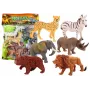 LEAN TOYS Set aus 6 Wildtierfiguren, Elefant, Löwe, Nashorn, Tiger, Zebra, Giraffe