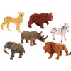 LEAN TOYS Set aus 6 Wildtierfiguren, Elefant, Löwe, Nashorn, Tiger, Zebra, Giraffe