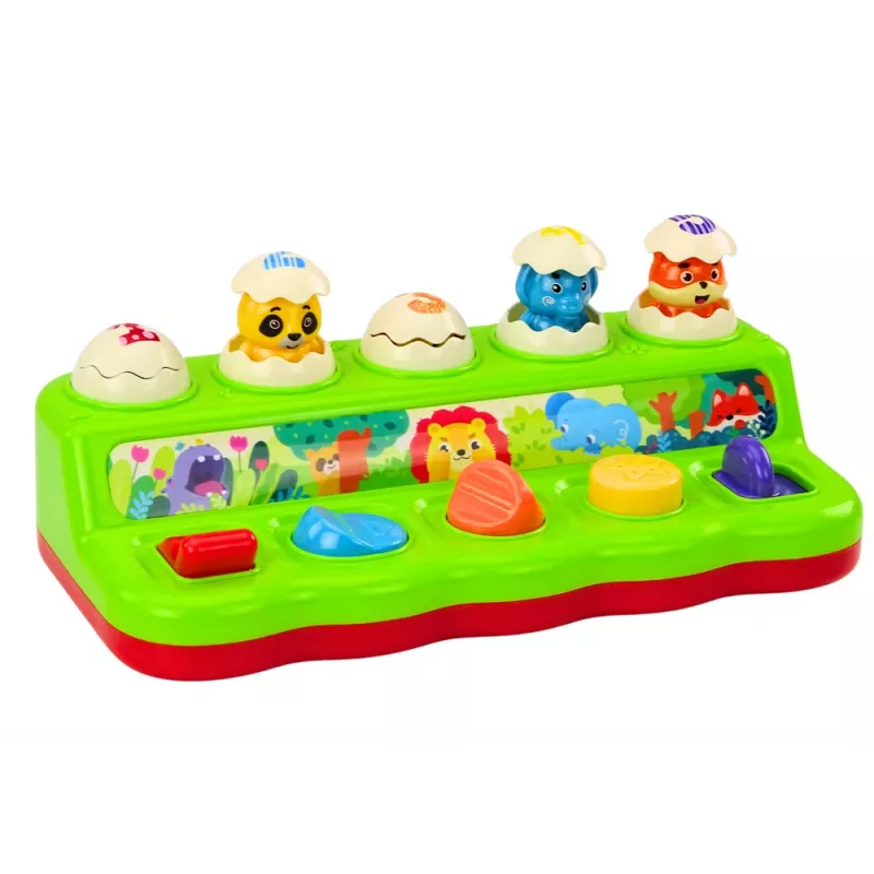 LEAN TOYS Pop Up Tiere Lernspieltafel mit Geräuschen für Kleinkinder ab 12 Monaten