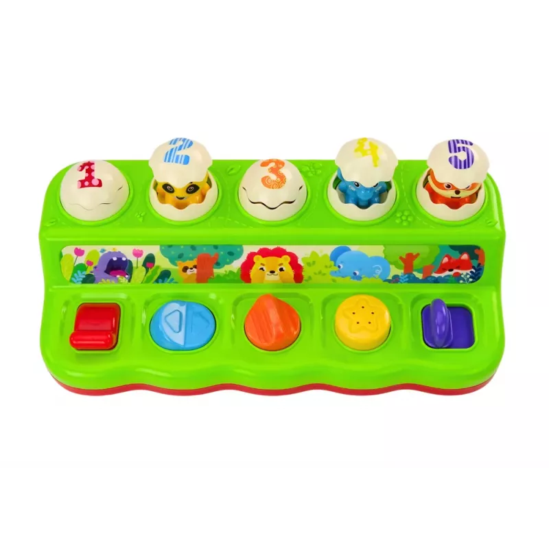 LEAN TOYS Pop Up Tiere Lernspieltafel mit Geräuschen für Kleinkinder ab 12 Monaten