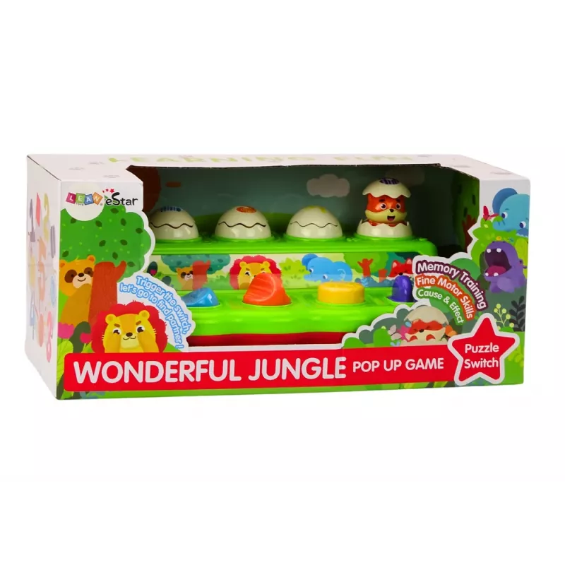 LEAN TOYS Pop Up Tiere Lernspieltafel mit Geräuschen für Kleinkinder ab 12 Monaten