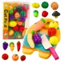 LEAN TOYS Obst- und Gemüse-Schneidebrett Messerset Lernspielzeug für Kinder