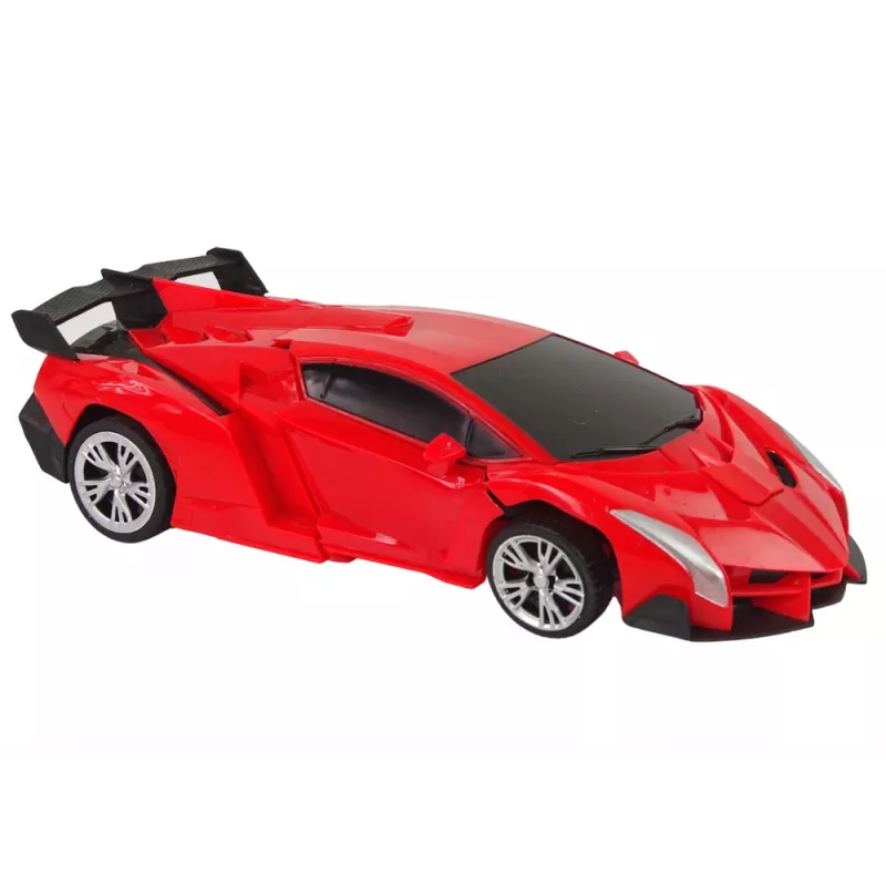 LEAN TOYS Auto-Roboter 2-in-1 ferngesteuertes RC-Fahrzeug Rot