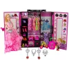 LEAN TOYS Puppe mit Kleiderschrank Ankleidezimmer für Puppen im Beauty-Girl-Koffer