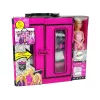 LEAN TOYS Puppe mit Kleiderschrank Ankleidezimmer für Puppen im Beauty-Girl-Koffer