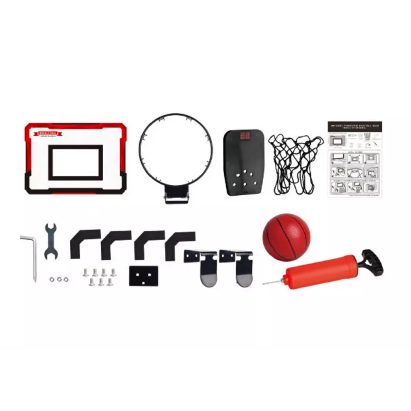 LEAN TOYS Kinder Basketball Korb Rückwand Zähler Ball Set
