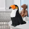 LEAN TOYS Plüsch-Tukan Vogel Plüschtier Maskottchen Kuscheltier Weiß 30cm