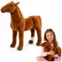 LEAN TOYS Braunes Plüschpferd Stofftier Kuscheltier 40cm