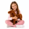 LEAN TOYS Braunes Plüschpferd Stofftier Kuscheltier 40cm
