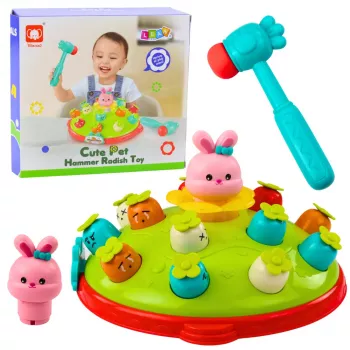 LEAN TOYS Arcade-Spiel Hämmern auf Karotten mit hüpfendem Hasen