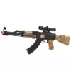 LEAN TOYS Militär-Set - Spielgewehr mit Sound, Helm, Messer, Granate, Fernglas, Uhr, Trillerpfeife, Erkennungsmarke & Gummiband für Kinder ab 3 Jahren