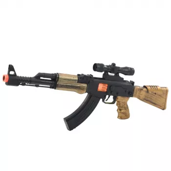 LEAN TOYS Militär-Set - Spielgewehr mit Sound, Helm, Messer, Granate, Fernglas, Uhr, Trillerpfeife, Erkennungsmarke & Gummiband für Kinder ab 3 Jahren