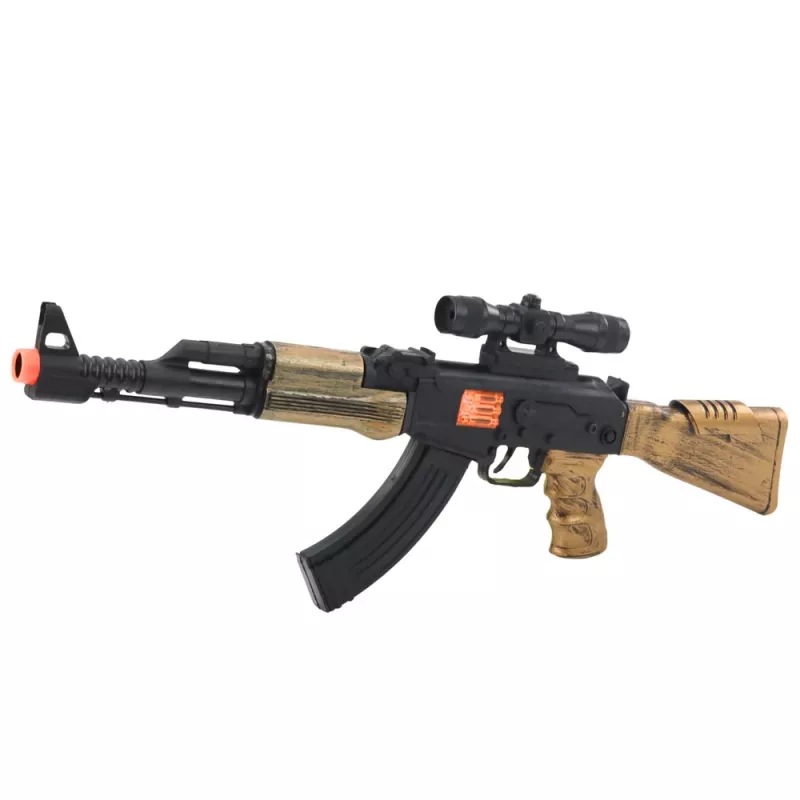 LEAN TOYS Militär-Set - Spielgewehr mit Sound, Helm, Messer, Granate, Fernglas, Uhr, Trillerpfeife, Erkennungsmarke & Gummiband für Kinder ab 3 Jahren