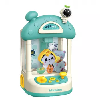 LEAN TOYS Blaue Plüschspielzeug-Kugelfangmaschine für Kinder