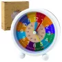 LEAN TOYS Lern-Wecker für Kinder - Blau Analog Quarz mit Silent Sweep, Zifferblatt zum Lernen von Minuten und Sekunden, Schlummerfunktion und Hintergrundbeleuchtung, 9 cm