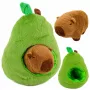 LEAN TOYS Grüne Avocado mit Capybara 2-in-1 Wendbarer Plüschtier 35 cm