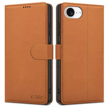 Tech-Protect Wallet-Hülle für Apple iPhone 16E Sattelbraun