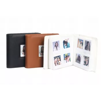 LOVEINSTANT Fotoalbum für Polaroid Go, 36 Blätter, 288 Fotos, braunes PU-Leder