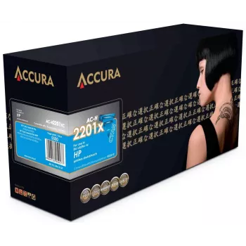 ACCURA AC-H2201XC Kompatible Tonerkartusche für HP 220X (W2201X) Hohe Ergiebigkeit Cyan, 5.500 Seiten, mit Chip